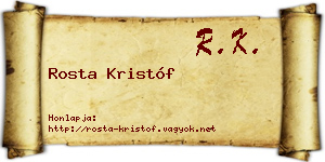 Rosta Kristóf névjegykártya