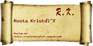Rosta Kristóf névjegykártya